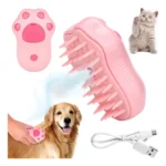 Cepillo Vapor Gatos Perros Sacapelo Cardina Recargable 3en1