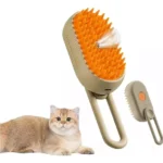 Cepillo Con Vapor Masajeador Suave Perro Gato 3 En 1 C/mango