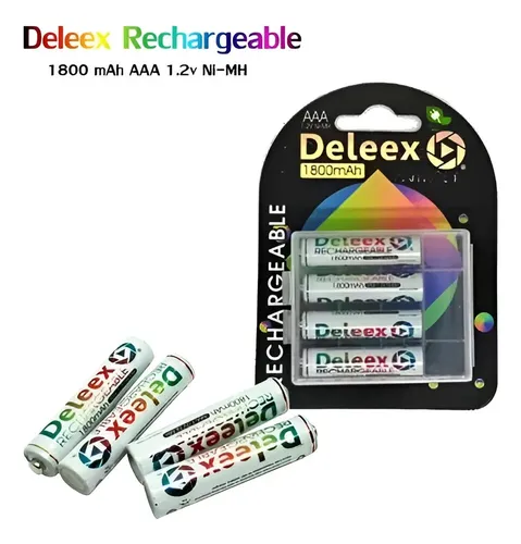 Pilas Recargable Aaa X 4 Unidades Deleex 1800mah En Blister - Imagen 2