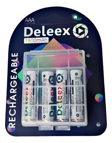 Pilas Recargable Aaa X 4 Unidades Deleex 1800mah En Blister - Imagen 3