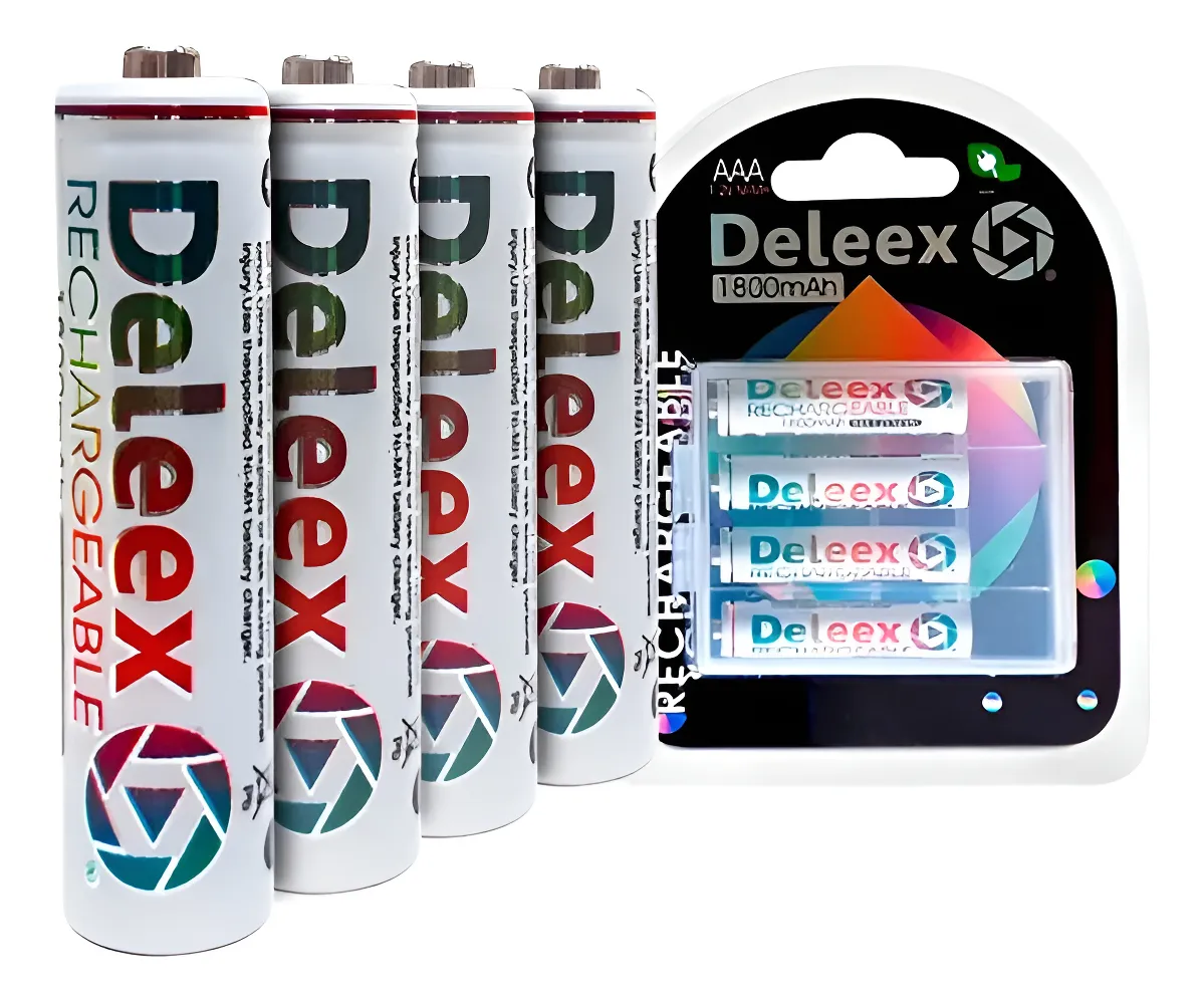 Pilas Recargable Aaa X 4 Unidades Deleex 1800mah En Blister