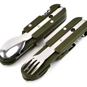 Set De Cubiertos Multifunción 5 En 1 Camping Outdoor C/funda