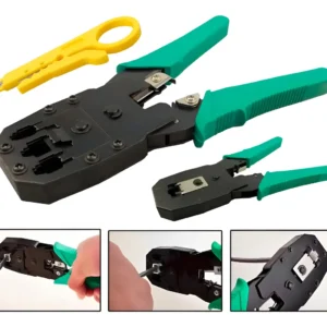 Pinza Crimpeadora Multifunción RJ45 RJ11 RJ9 Pelacables 3 en 1